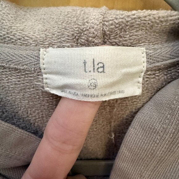 Anthropologie t.la Taupe Zip-Up Hoodie Sweatshirt Size XS - Picture 2 of 3
